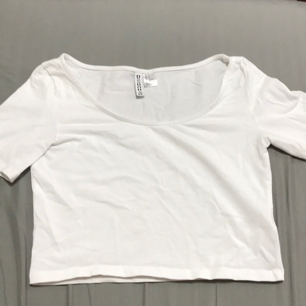 Plain white cropped top
